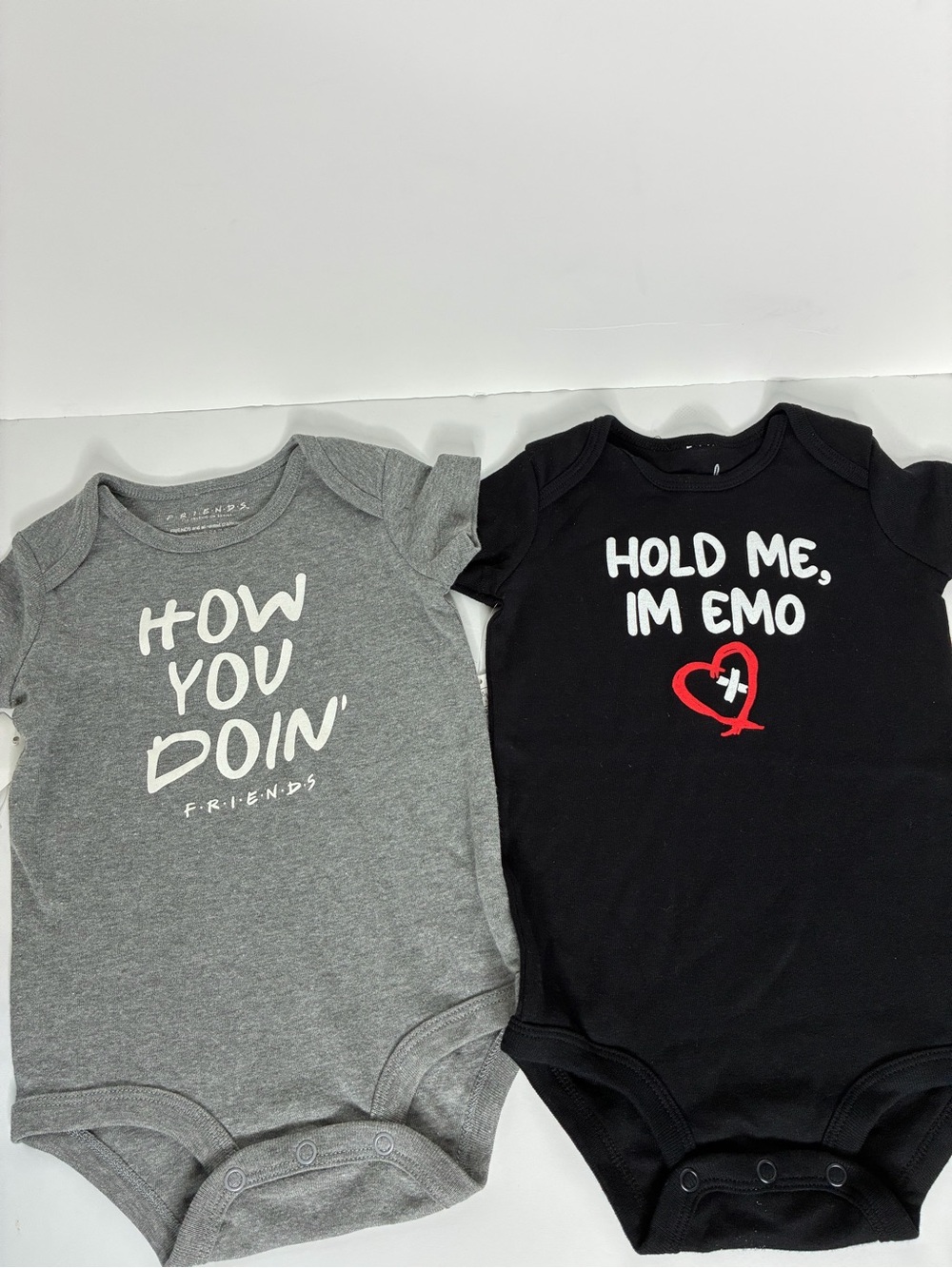 Black "Hold Me, I'm Emo" Kids One-Piece Bodysuit